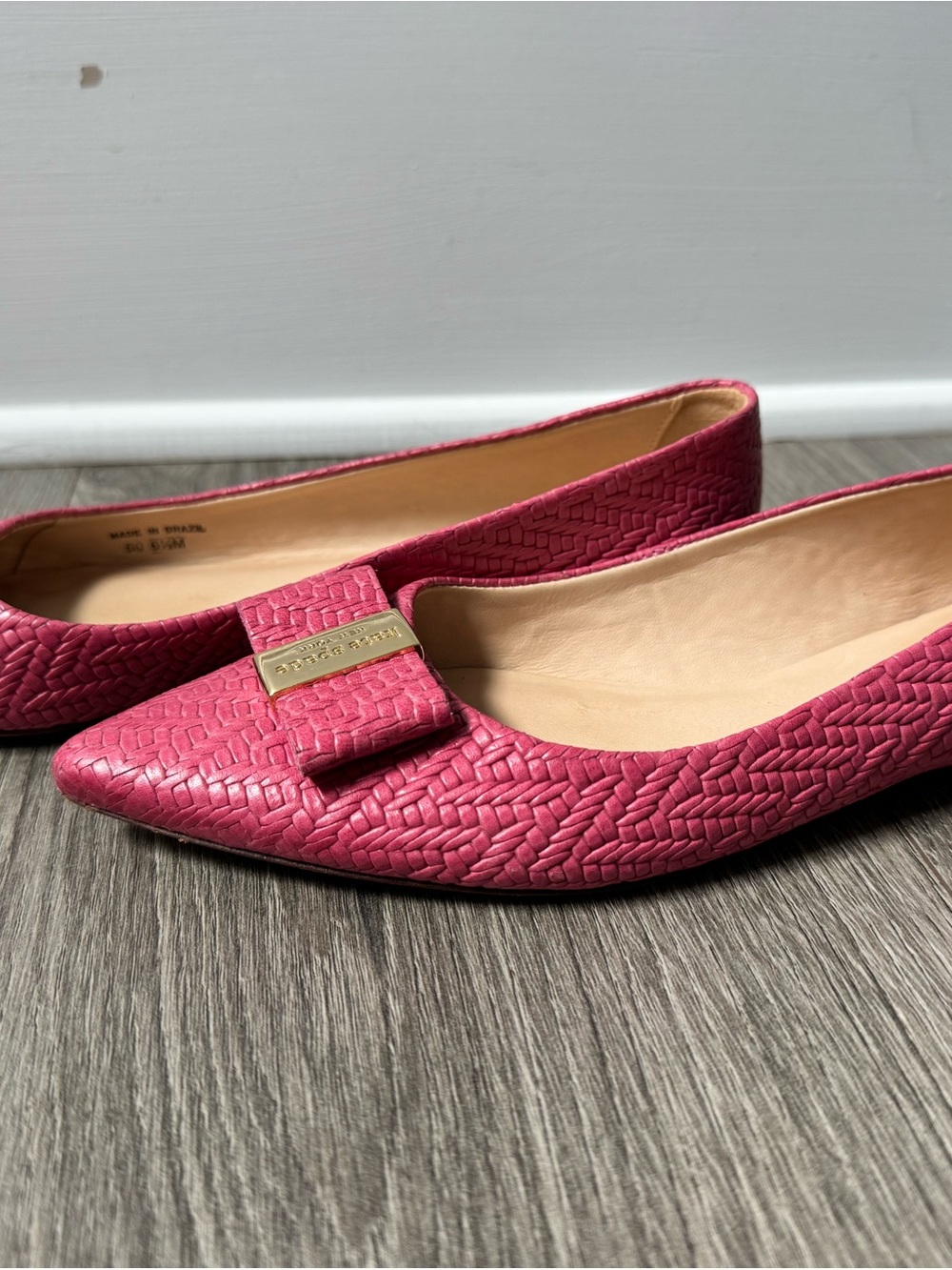 Kate Spade New York Deneuve Pink Woven Bow Flats 6.5 Medium - Picture 5 of 9